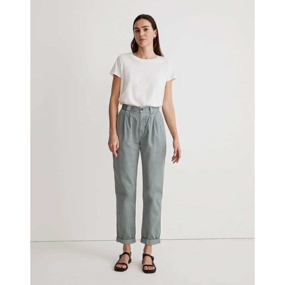 Madewell Garment-Dyed Tapered Chino Pants High Rise Women’s Green Size 26